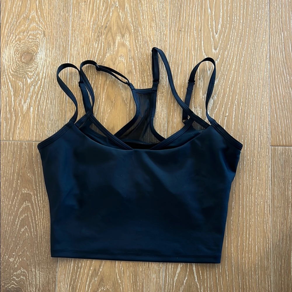 Alo Airlift Double Check Bra Tank - Black Medium